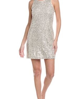 Vince Camuto Silver Sequin Mini Shift Dress